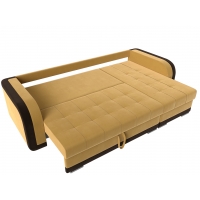 Угловой диван Марсель (микровельвет жёлтый коричневый) - Изображение 4